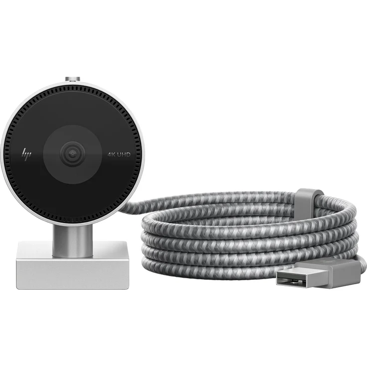 HP 4K-Webcam silber, Streaming-Webcam mit Weitwinkelbetrachtung und Gesichtsfokus (4C9Q2AA#ABB) – Bild 4