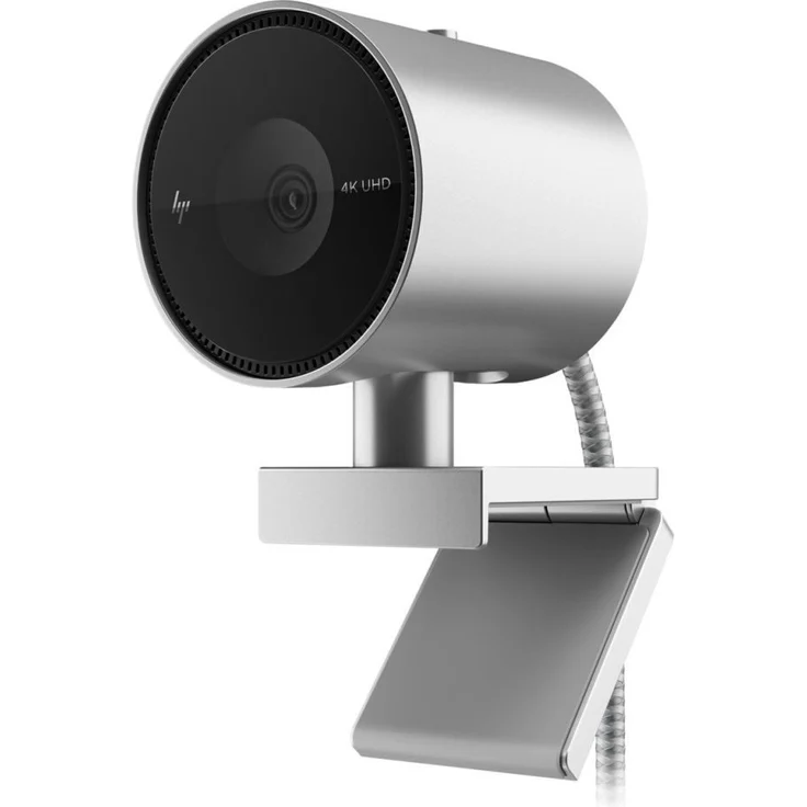 HP 4K-Webcam silber, Streaming-Webcam mit Weitwinkelbetrachtung und Gesichtsfokus (4C9Q2AA#ABB) – Bild 1