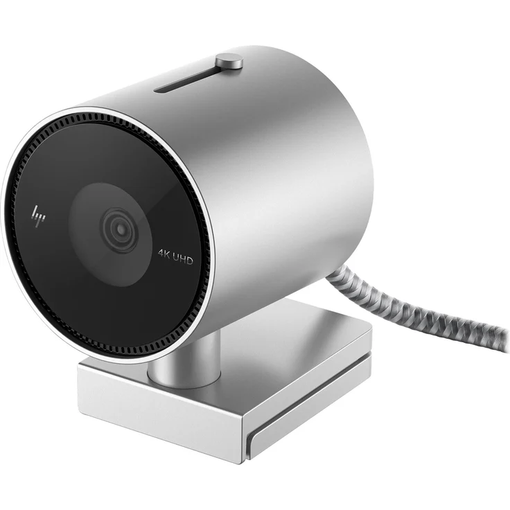 HP 4K-Webcam silber, Streaming-Webcam mit Weitwinkelbetrachtung und Gesichtsfokus (4C9Q2AA#ABB) – Bild 2