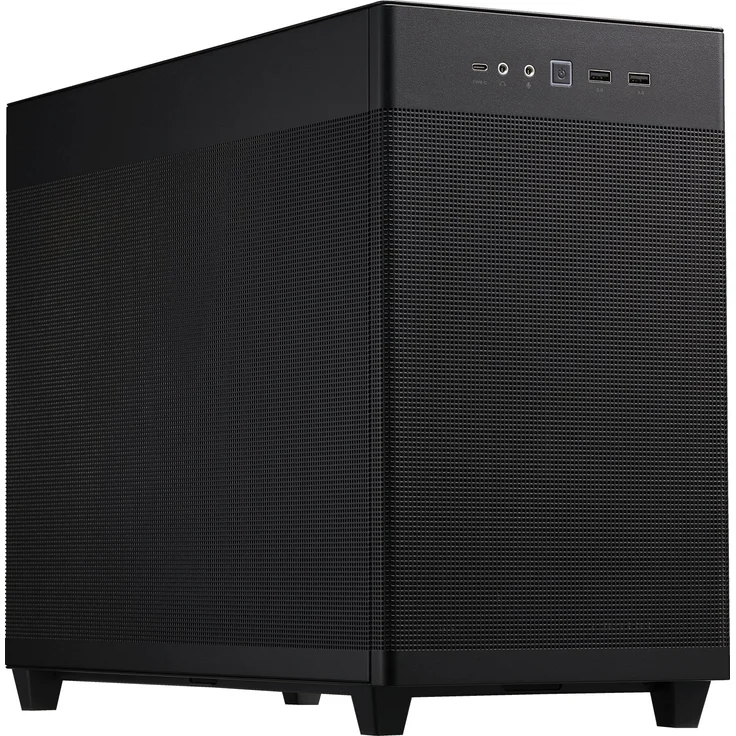 ASUS Prime AP201, schwarz, Glasfenster, ATX-Midi-Tower – Bild 1