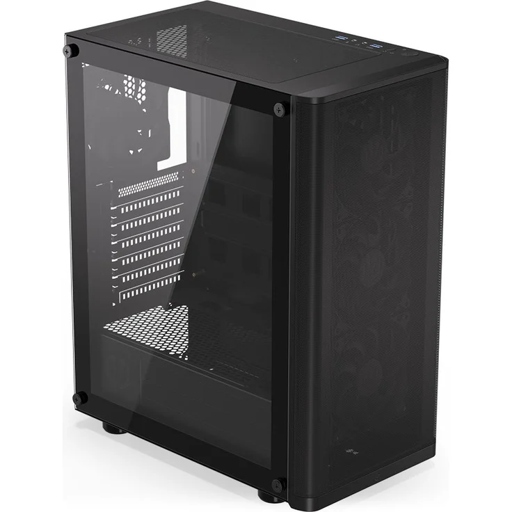 ENDORFY Ventum 200 Air Tower-Gehäuse, schwarz, Seitenteil aus Tempered Glass – Bild 3