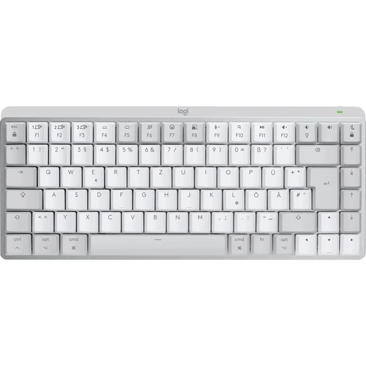 Logitech MX Mechanical Mini for Mac - Minimalist Wireless Illuminated Performance Keyboard, Tastatur, Bluetooth, USB Dongle, QWERTZ, mechanisch, weiß (920-010796) – Bild 1