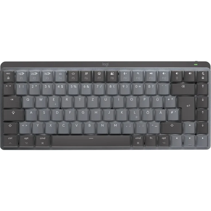 Logitech MX Mechanical Mini for Mac - Minimalist Wireless Illuminated Performance Keyboard, Tastatur, Bluetooth, USB Dongle, QWERTZ, mechanisch, schwarz, grau (920-010832) – Bild 1