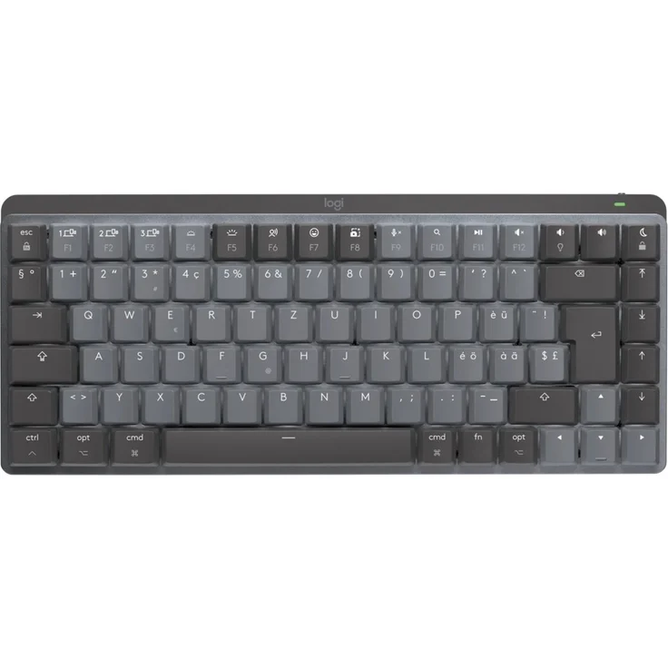 Logitech MX Mechanical Mini for Mac - Minimalist Wireless Illuminated Performance Keyboard, Tastatur, Bluetooth, USB Dongle, QWERTZ, mechanisch, schwarz, grau (920-010834) – Bild 1