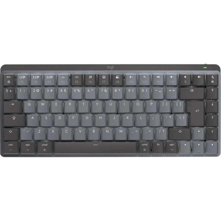Logitech MX Mechanical Mini for Mac - Minimalist Wireless Illuminated Performance Keyboard, Tastatur, Bluetooth, USB Dongle, QWERTY, mechanisch, schwarz, grau (920-010837) – Bild 1