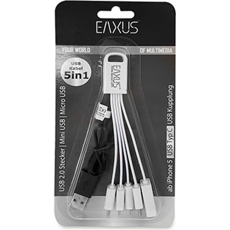 Eaxus Ladekabel 5in1 mit Mini, Micro-USB Stecker, Typ C, für iPhone 13 – Bild 9