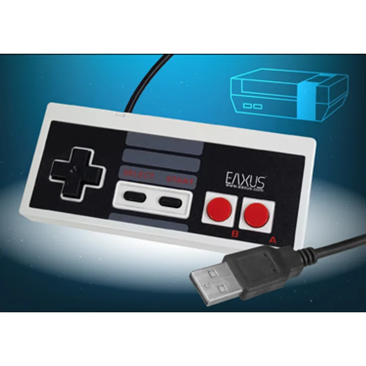 Eaxus Retro USB Controller im NES Classic Mini Design für den PC, kabelgebunden