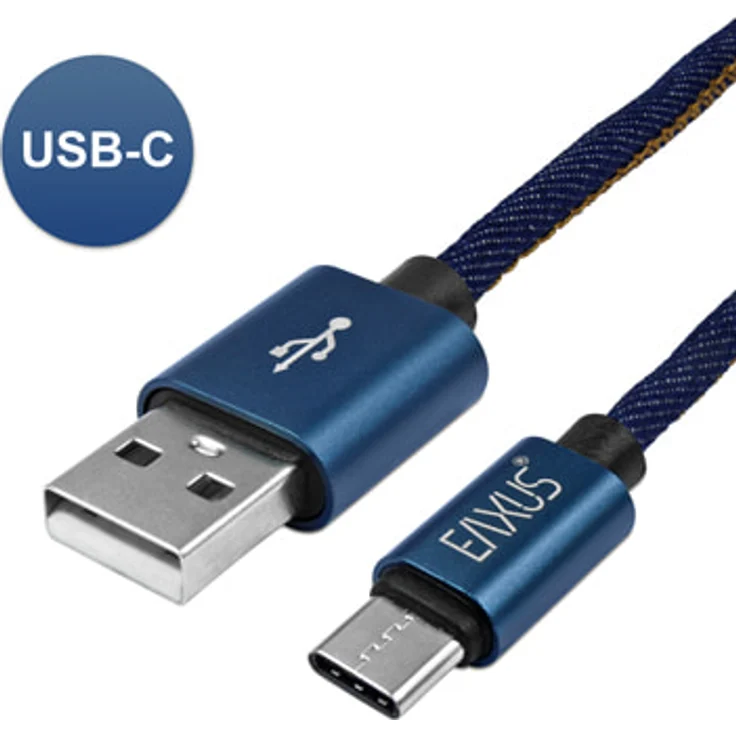 Eaxus USB-C Lade- Datenkabel 1m Anti-Bruch im Jeans Design, iPad Pro – Bild 1