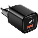 Eaxus USB Ladegerät Dual Port, Typ-C + A, 33 Watt m. Schnellladefunktion, schwarz