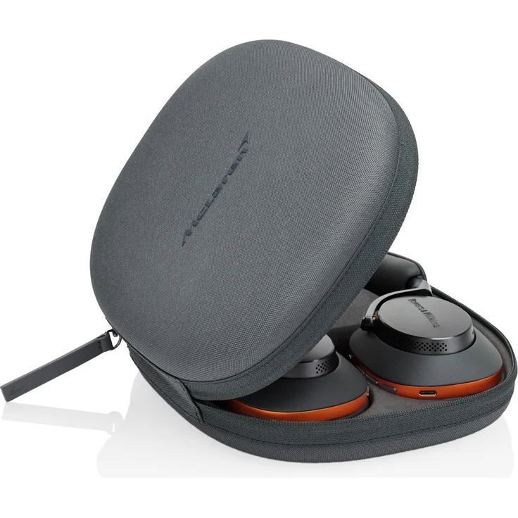 Bowers & Wilkins PX8 McLaren Edition Over-Ear-Kopfhörer mit Hybrides Noise Cancelling, Transparenzmodus, Trägersensor, grau/orange – Bild 8
