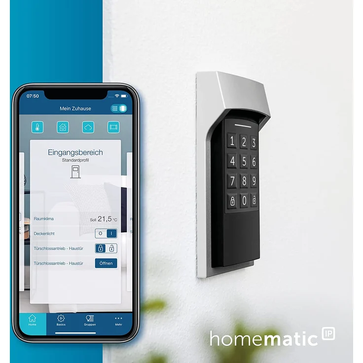 Homematic IP HmIP-WKP Smart Home Keypad, Codeschloss für die Haustür mit App-Funktion, Öffnen und Schließen mit Zahlencode, Erweiterung für Homematic IP Türschlossantrieb (156424A0) – Bild 6