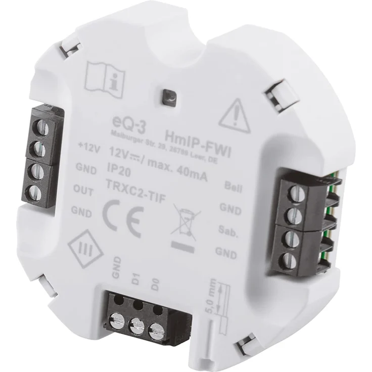 Homematic IP HmIP-FWI Smart Home Wiegand-Schnittstelle, damit kann EIN Wiegand-fähiges Endgerät, wie EIN Code-Schloss, ins Homematic IP Smart-Home-System integriert werden (155182A0) – Bild 1