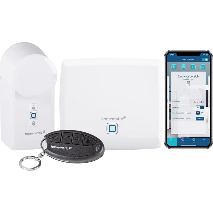 Homematic IP HmIP-SK14 Starter Set Zutritt, Smart Home Türschlossantrieb, elektronisches Türschloss, einfach nachrüstbar (156033A0) – Bild 1