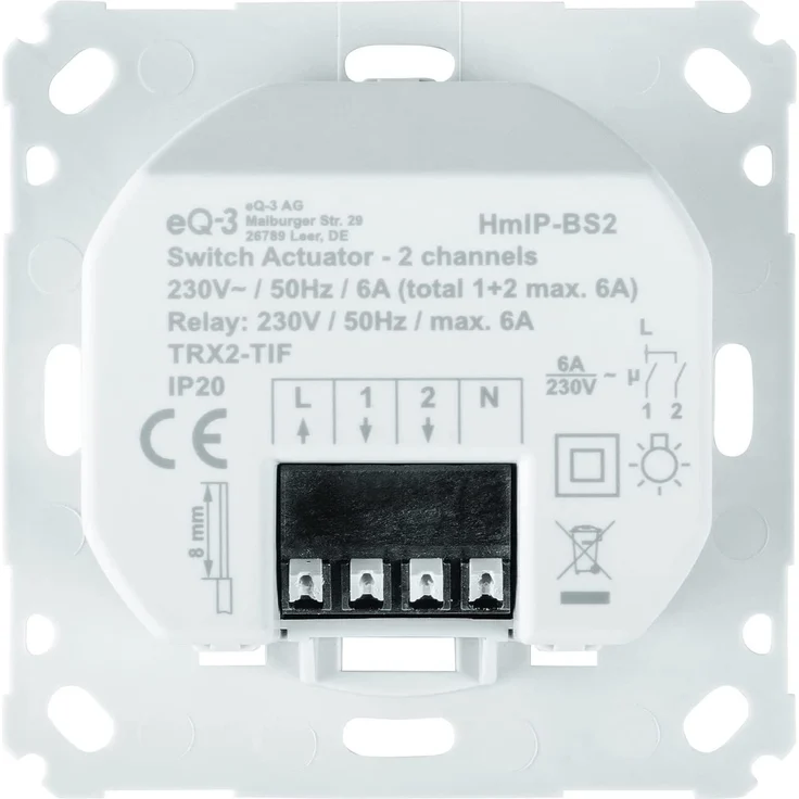Homematic IP HmIP-BS2 Smart Home Schaltaktor für Markenschalter – 2-fach, zwei Leuchten smart schalten, Energie sparen (156757A0) – Bild 2