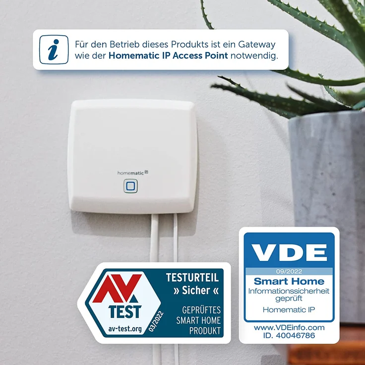 Homematic IP HmIP-WTH-1 Smart Home Wandthermostat mit Luftfeuchtigkeitssensor (V2), digitales Thermostat Heizkörper/Fußbodenheizung mit App, Amazon Alexa, Google Assistant, Temperaturmessung, Energie sparen (156669A0) – Bild 4