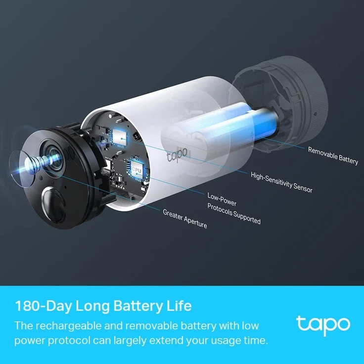 TP-Link Tapo C400S2 Akku Wi-Fi-Kamera für den Außenbereich, 1080p, hohe Definition, vollständiges Sicherheitssystem mit 2 Kameras, wasserdicht IP65, microSD-Karte und Cloud-Speicher, 2-Cam-Set – Bild 3
