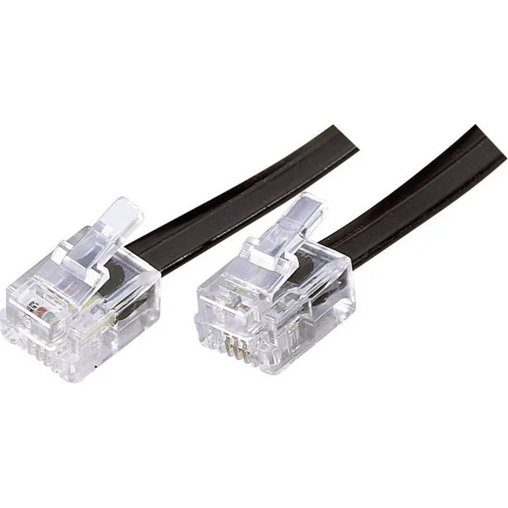 Basetech ISDN, Western Anschlusskabel (1x RJ45-Stecker 8p4c - 1x RJ11-Stecker 6p4c) 10.00m Schwarz