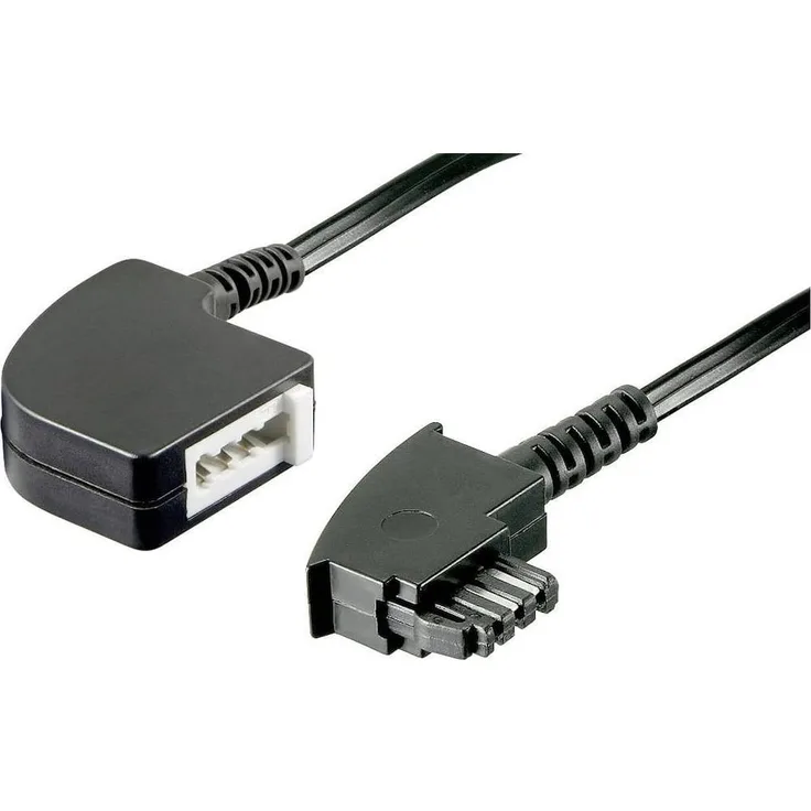 Basetech Telefon (analog) Verlängerungskabel (1x TAE-F-Stecker - 1x TAE-F-Buchse) 6.00m Schwarz