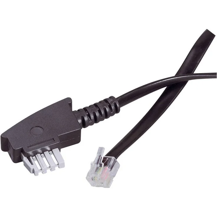 Basetech Fax Anschlusskabel (1x TAE-N-Stecker - 1x RJ11-Stecker 6p4c) 6.00m Schwarz – Bild 1