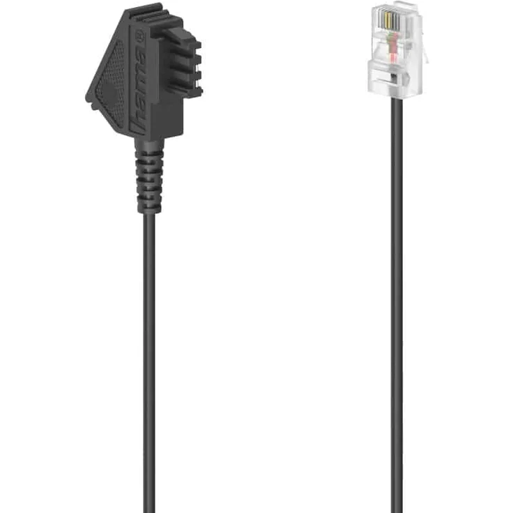 Hama DSL-Box-Kabel, TAE-F-Stecker - Modular-Stecker 8p2c, 10 m, Schwarz – Bild 1