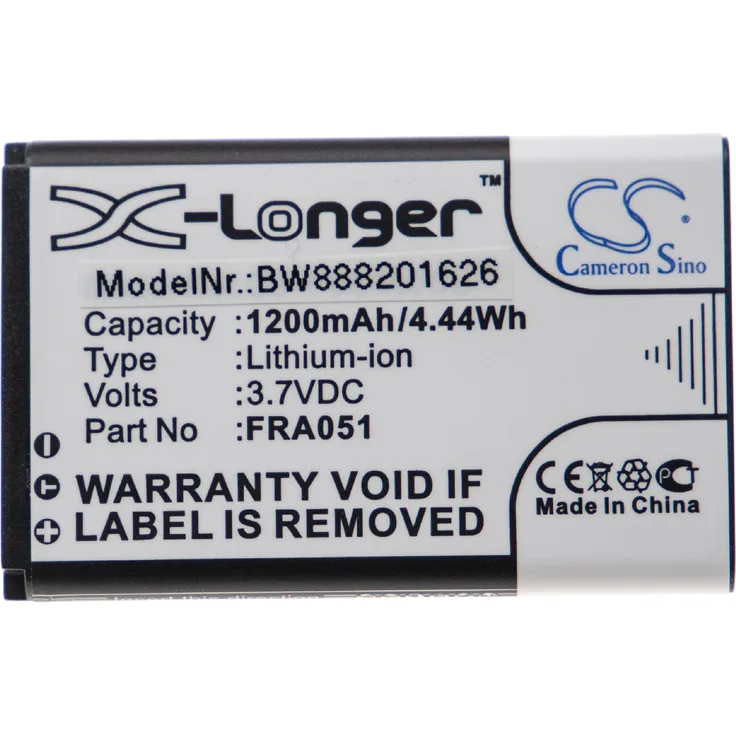 VHBW Akku kompatibel mit Fritz!Fon C6, C6 DECT schnurlos Festnetz Telefon (1200mAh, 3,7V, Li-Ion)