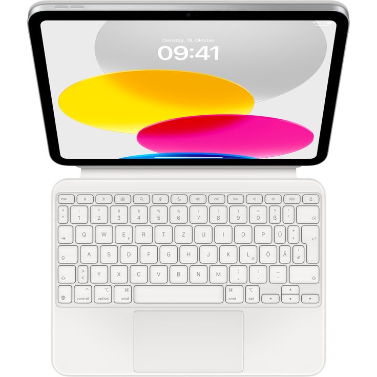 Apple Magic Keyboard Folio, Tablet-Tastatur, für Apple 10,9" iPad (10. Generation), QWERTZ, weiß (MQDP3D/A)