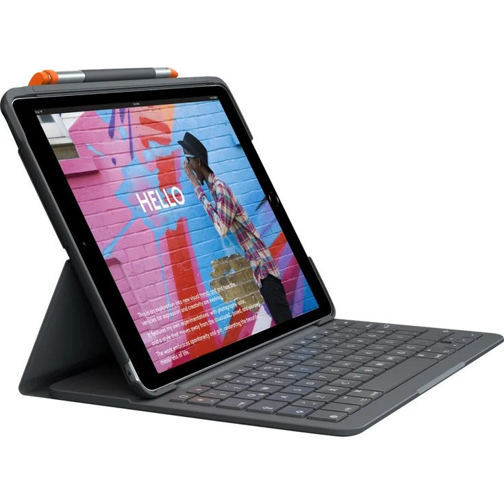 Logitech Slim Folio, Tablet-Tastatur, für Apple 10.9" iPad Air (4. Generation), QWERTZ, grau (920-011423) – Bild 4