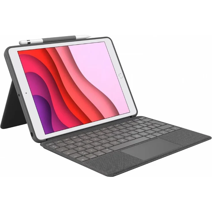 Logitech Combo Touch, Tablet-Tastatur, für Apple 10,9" iPad (10. Generation), QWERTZ, grau (920-011435) – Bild 1