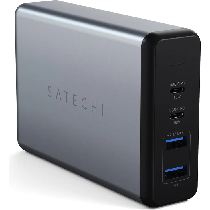 Satechi ST-TC108WM. Aufladetyp: Indoor, Energiequelle: AC, Aufladekompatibilität: Universal. Eingangsspannung: 100 240 V. USB Typ-C Anzahl Anschlüsse: 2. Produktfarbe: Schwarz, Grau (ST-TC108WM)