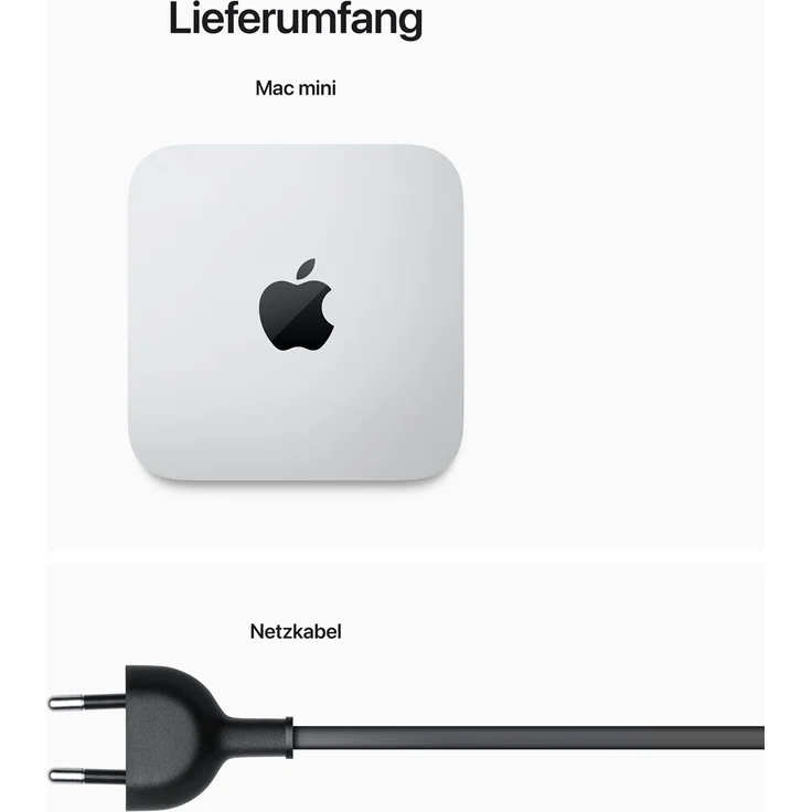 Apple Mac Mini (2023) Apple M2 (8-Core CPU) 8 GB RAM, 256 GB SSD, 10-Core GPU, macOS Ventura, Silber – Bild 3