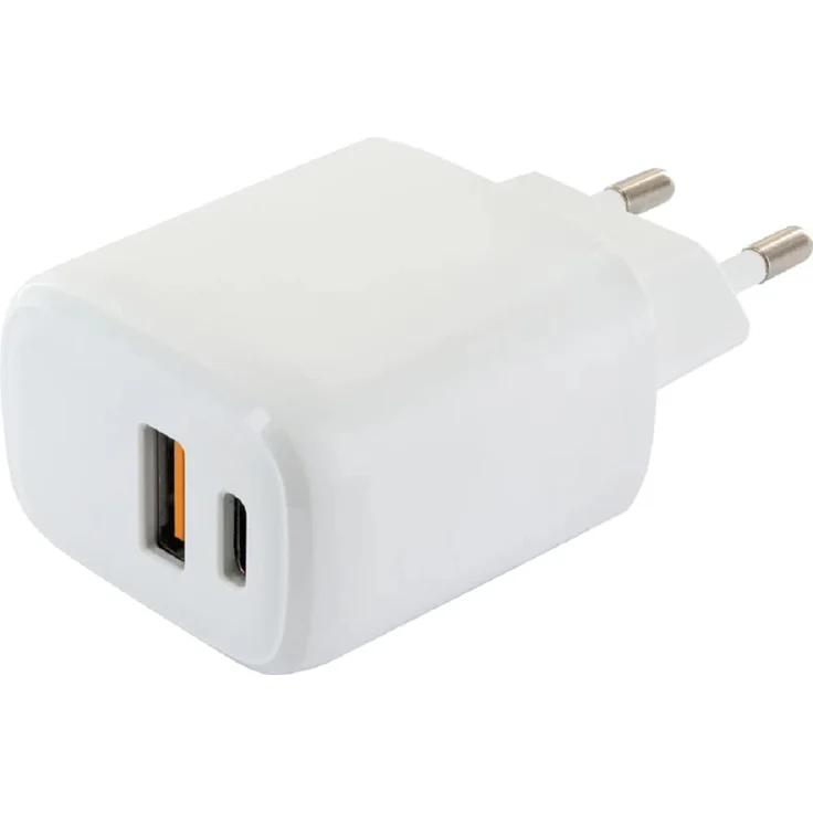 Schwaiger Netzteil 230 V Schnellladegerät 20 Watt 3 A PD 2 Ausgabeanschlussstellen (USB, USB-C) – Bild 1