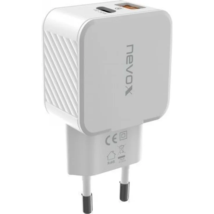 nevox USB PD Type C + USB QC 3.0 Ladegerät 30 Watt weiß (2009)