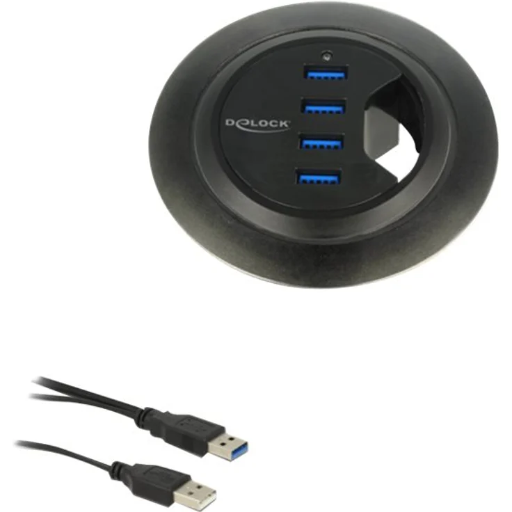 Delock In-Desk Hub - Hub - 4 x SuperSpeed USB 3.0 - Desktop (62868) – Bild 1
