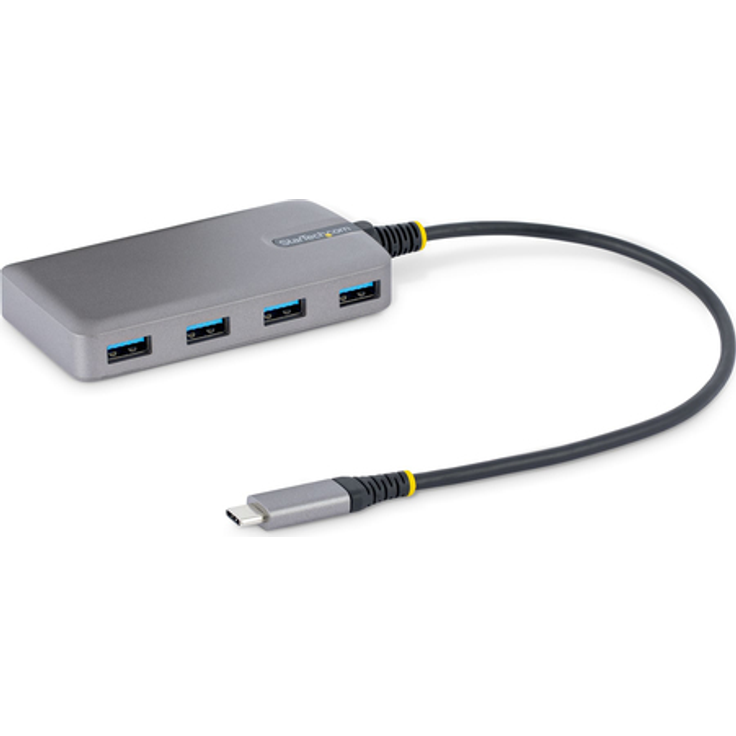 StarTech 4-Port USB-C Hub, USB 3.0 5Gbps, Bus Powered, USB Type-C to 4x USB-A Hub with Optional Auxiliary Power Input, Portable Desktop-Laptop USB Hub with 1ft (30cm) Attached Cable - USB Expansion Hub (5G4AB-USB-C-HUB) - Hub - 4 x USB 3.2 Gen 1 + 1 x micro-USB - Desktop (5G4AB-USB-C-HUB)