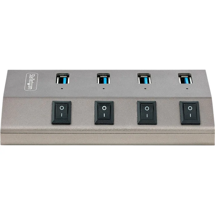 StarTech 4-Port Self-Powered USB-C Hub with Individual On-Off Switches, USB3.0 5Gbps Expansion Hub w-Power Supply, Desktop-Laptop USB-C to USB-A Hub, 4x BC 1,2 (1,5A), USB Type C Hub - USB-C-A Host Cables - Hub - 4 x USB 3,2 Gen 1 - Desktop (5G4AIBS-USB-HUB-EU) – Bild 4