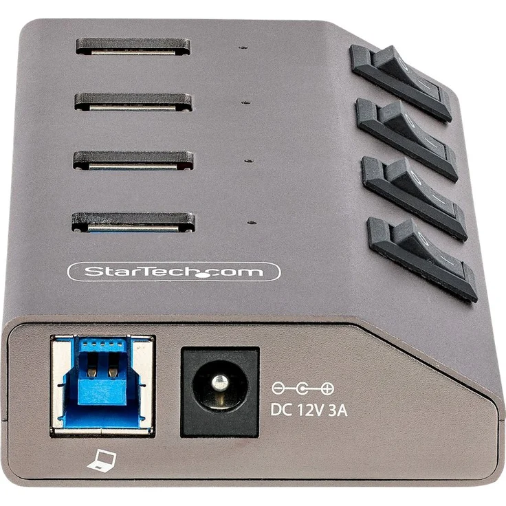 StarTech 4-Port Self-Powered USB-C Hub with Individual On-Off Switches, USB3.0 5Gbps Expansion Hub w-Power Supply, Desktop-Laptop USB-C to USB-A Hub, 4x BC 1,2 (1,5A), USB Type C Hub - USB-C-A Host Cables - Hub - 4 x USB 3,2 Gen 1 - Desktop (5G4AIBS-USB-HUB-EU) – Bild 2