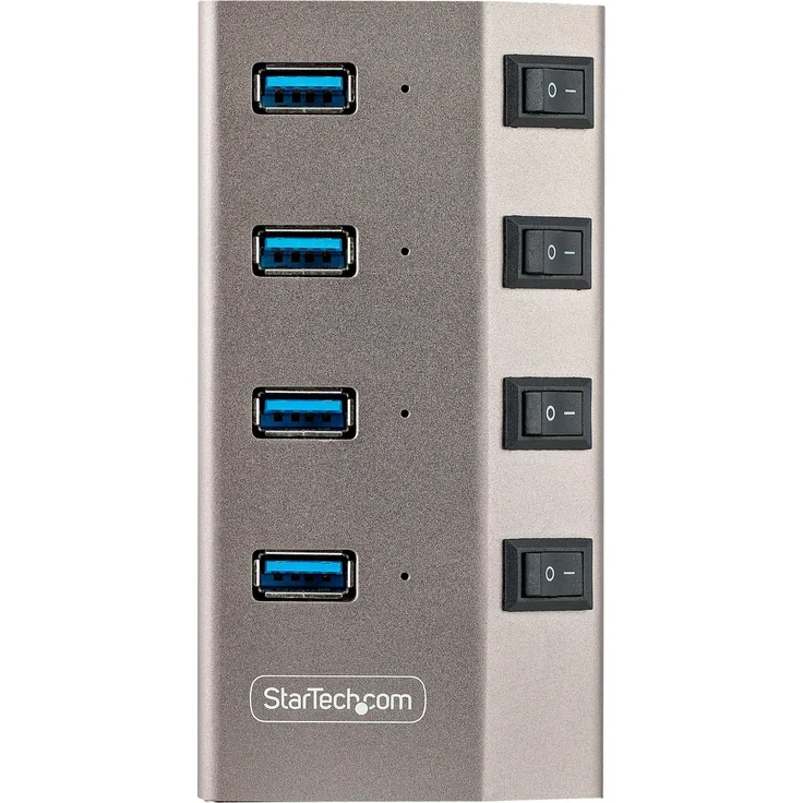 StarTech 4-Port Self-Powered USB-C Hub with Individual On-Off Switches, USB3.0 5Gbps Expansion Hub w-Power Supply, Desktop-Laptop USB-C to USB-A Hub, 4x BC 1,2 (1,5A), USB Type C Hub - USB-C-A Host Cables - Hub - 4 x USB 3,2 Gen 1 - Desktop (5G4AIBS-USB-HUB-EU) – Bild 3