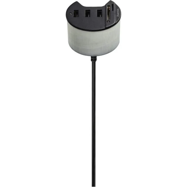 Hama USB-Hub + Kartenleser für Tischeinbau Schwarz (54143) – Bild 3