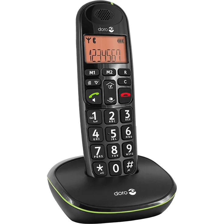 Doro PhoneEasy 100w Duo, DECT Schnurlostelefon mit zusätzlichem Mobilteil, Ladeschale, Freisprechen, schwarz (380100) – Bild 3