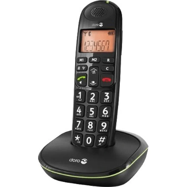 Doro PhoneEasy 100w Duo, DECT Schnurlostelefon mit zusätzlichem Mobilteil, Ladeschale, Freisprechen, schwarz (380100) – Bild 4