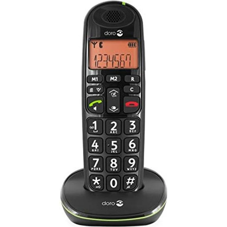 Doro PhoneEasy 100w Duo, DECT Schnurlostelefon mit zusätzlichem Mobilteil, Ladeschale, Freisprechen, schwarz (380100) – Bild 5