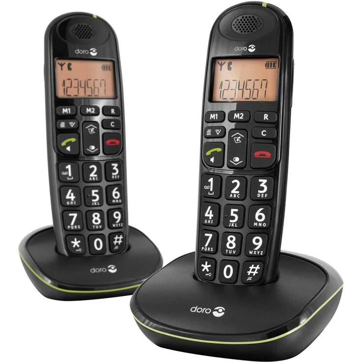 Doro PhoneEasy 100w Duo, DECT Schnurlostelefon mit zusätzlichem Mobilteil, Ladeschale, Freisprechen, schwarz (380100) – Bild 2