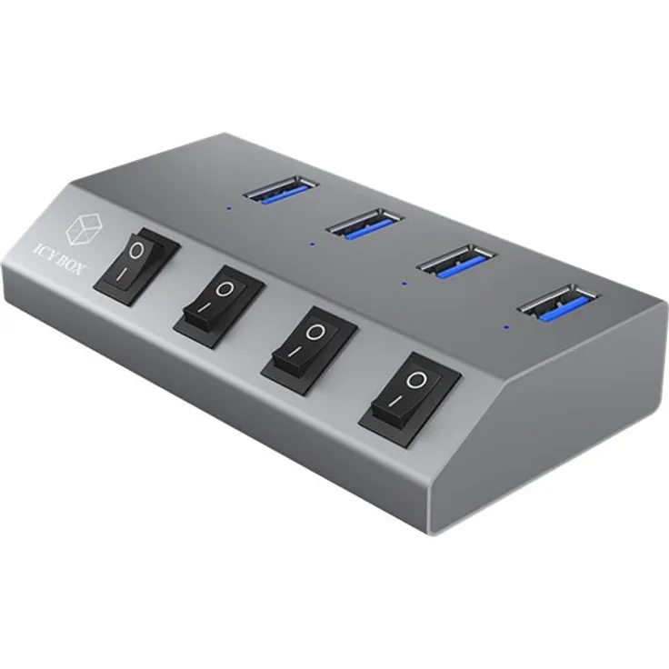 RaidSonic ICY BOX IB-HUB1405 - Hub - 4 x SuperSpeed USB 3.0 - Desktop (IB-HUB1405)