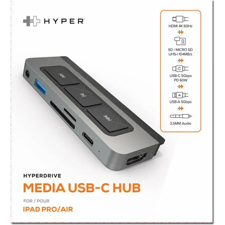 Hyper HyperDrive Media 6-in-1 USB-C Hub für iPad Pro-Air (HD449) – Bild 5