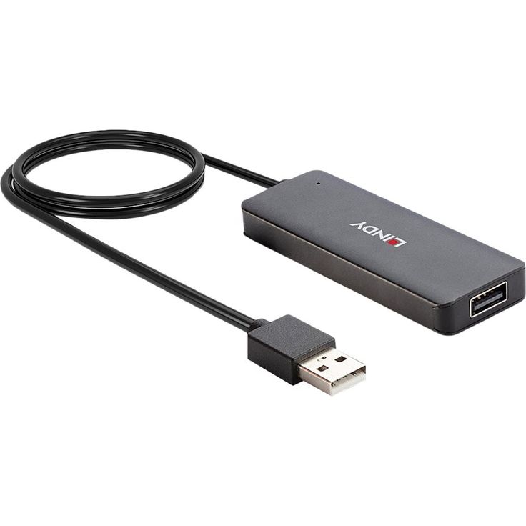 Lindy USB 2.0 Hub 4 Port ohne Netzteil (42986)