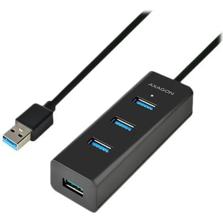Axago N HUE-S2BL - hub - 4 ports USB-Hubs - 4 - Schwarz (HUE-S2BL) – Bild 1