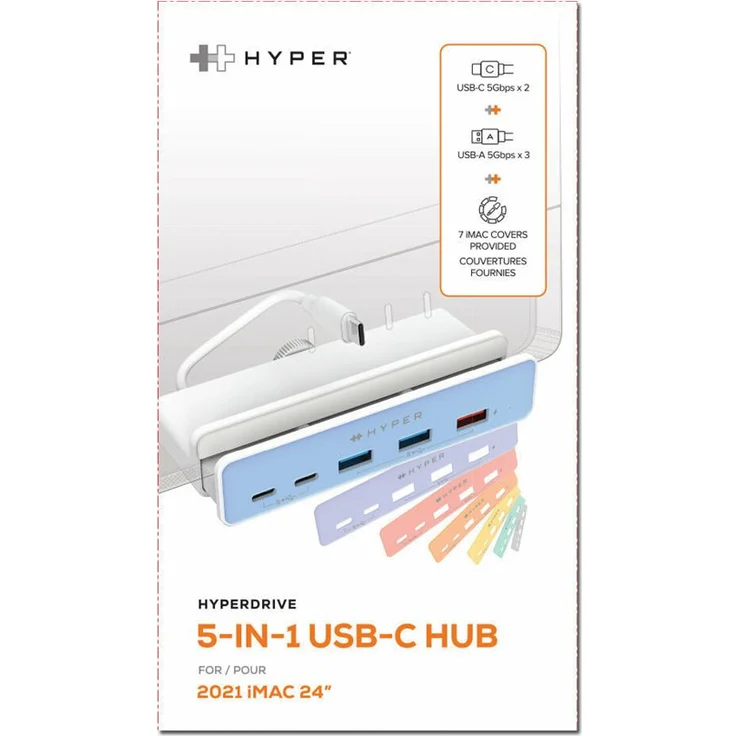 Hyper Drive HD34A6 - Hub - 5 x SuperSpeed USB 3.0 - clamp-mountable USB-Hubs - USB 3.0 - 5 - Weiß (HD34A6) – Bild 2