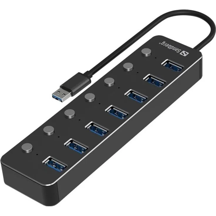 Sandberg USB 3.0 Hub 7 Ports USB-Hubs - USB 3.0 - 7 - Schwarz (134-33)