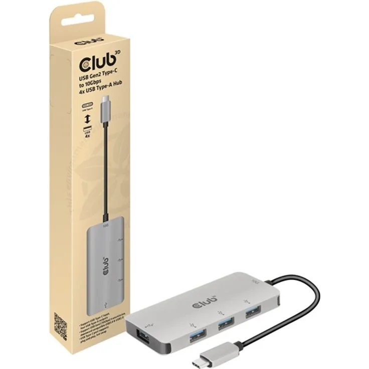 Club 3D CSV-1547 - hub - 4 ports USB-Hubs - 4 - Grau (CSV-1547)
