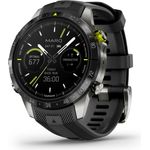 Garmin Marq Generation 2 Athlete Smartwatch GPS, Unisex, 46mm, Titaniumgehäuse, Silikonarmband, Schwarz